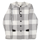 Womens Jacket White Knit Check M