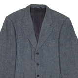 HARRIS TWEED Mens Blazer Jacket Blue Tweed Wool 90s L