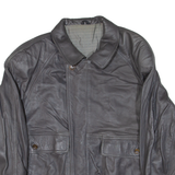 Mens Jacket Blue Leather L