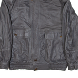 Mens Jacket Blue Leather L