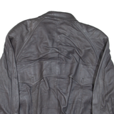 Mens Jacket Blue Leather L