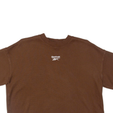 REEBOK Cropped Top Womens T-Shirt Brown Crew Neck L