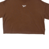 REEBOK Cropped Top Womens T-Shirt Brown Crew Neck L