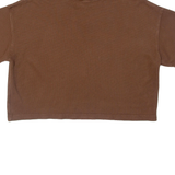 REEBOK Cropped Top Womens T-Shirt Brown Crew Neck L