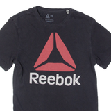 REEBOK Mens T-Shirt Black XS
