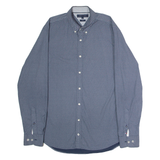 TOMMY HILFIGER Stretch Mens Shirt Blue Spotted Long Sleeve XL