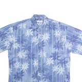 CAMPIA MODA Mens Hawaiian Shirt Blue 90s Floral L