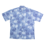 CAMPIA MODA Mens Hawaiian Shirt Blue 90s Floral L