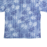 CAMPIA MODA Mens Hawaiian Shirt Blue 90s Floral L