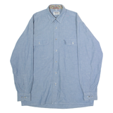 TORERO Mens Plain Shirt Blue Long Sleeve S