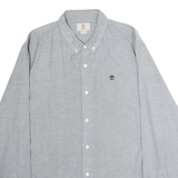 TIMBERLAND Slim Fit Mens Plain Shirt Grey Long Sleeve XL
