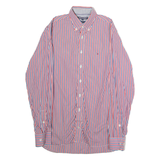 TOMMY HILFIGER New York Fit Mens Shirt Red Striped Long Sleeve S