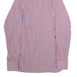 TOMMY HILFIGER New York Fit Mens Shirt Red Striped Long Sleeve S