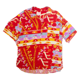JAMS WORLD Mens Shirt Red Viscose 90s Crazy Pattern L