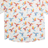 LOWES Parrot Mens Shirt White Animal Print L