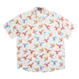 LOWES Parrot Mens Shirt White Animal Print L