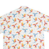LOWES Parrot Mens Shirt White Animal Print L