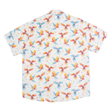LOWES Parrot Mens Shirt White Animal Print L