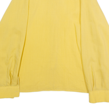 YVES DE VALERE Womens Plain Shirt Yellow 90s Long Sleeve UK 14