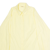 STURZENEGGER Womens Plain Shirt Yellow 80s Long Sleeve UK 20