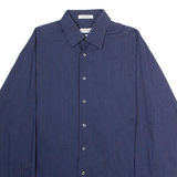 CALVIN KLEIN Slim Fit Mens Shirt Blue Striped Long Sleeve L