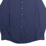 CALVIN KLEIN Slim Fit Mens Shirt Blue Striped Long Sleeve L