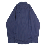CALVIN KLEIN Slim Fit Mens Shirt Blue Striped Long Sleeve L