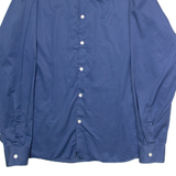 DKNY Mens Plain Shirt Blue Long Sleeve XL