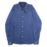 DKNY Mens Plain Shirt Blue Long Sleeve XL