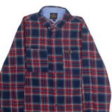 BENCH Mens Flannel Shirt Blue Check Long Sleeve S