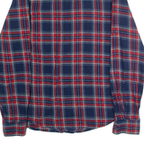 BENCH Mens Flannel Shirt Blue Check Long Sleeve S
