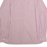 TOMMY HILFIGER Custom Fit Mens Shirt Maroon Striped Long Sleeve M