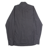 TOMMY HILFIGER Mens Shirt Black Striped Long Sleeve L