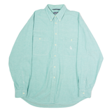 NAUTICA Mens Plain Shirt Green Long Sleeve L