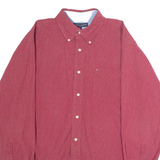 TOMMY HILFIGER Mens Shirt Red Check Long Sleeve L