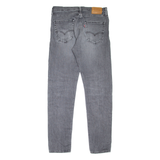 LEVI'S 512 BIG E Jeans Mens Grey Slim Tapered Stone Wash W33 L34