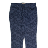 JIGSAW Floral Womens Trousers Blue Slim Tapered W30 L27