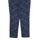 JIGSAW Floral Womens Trousers Blue Slim Tapered W30 L27