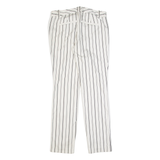 CALVIN KLEIN Striped Womens Trousers White Slim Tapered W30 L28