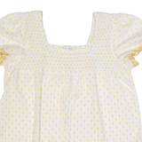 FAT FACE Womens Printed Top White Spotted UK 12