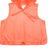 DKNY Hooded Womens Sports Top Pink V-Neck Sleeveless L