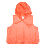 DKNY Hooded Womens Sports Top Pink V-Neck Sleeveless L