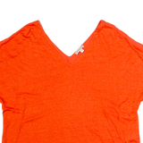 MONSOON Womens Top Red V-Neck Linen L