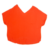 MONSOON Womens Top Red V-Neck Linen L