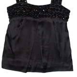 TED BAKER Beaded Womens Smock Top Black Sleeveless S