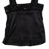 TED BAKER Beaded Womens Smock Top Black Sleeveless S
