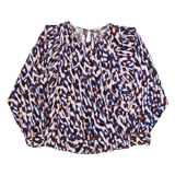 MONSOON Womens Printed Top Beige Long Sleeve Crazy Pattern S