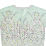 LAURA ASHLEY Womens Printed Blouse Green V-Neck Floral UK 12