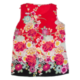 MONSOON Womens Printed Vest Red Sleeveless Viscose Floral UK 10