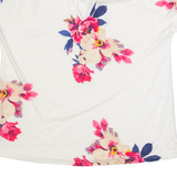 JOULES Womens Printed Top White V-Neck Floral UK 12